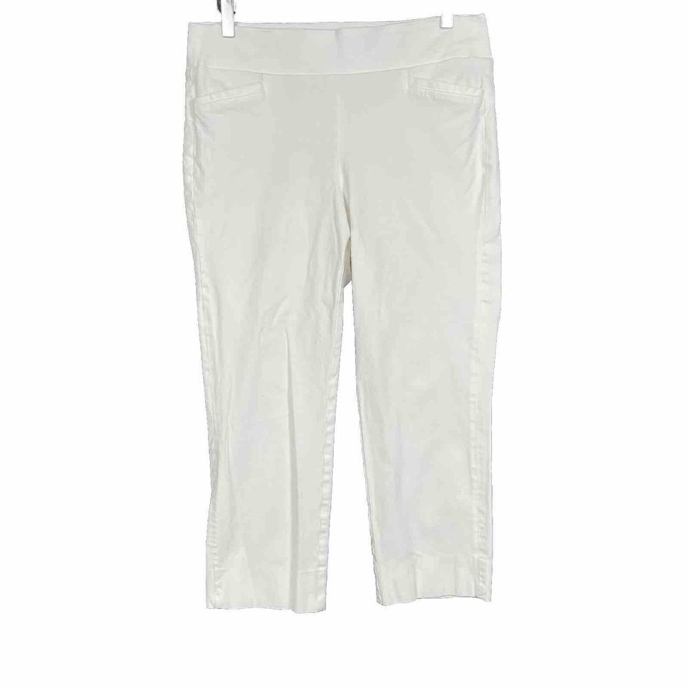Soft Surroundings Pants Womens Medium White‎ Pull On Crop Slimming Waist Panel